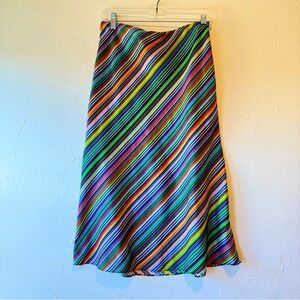 Milly Pink Asymmetrical A-Line Midi Skirt Casual